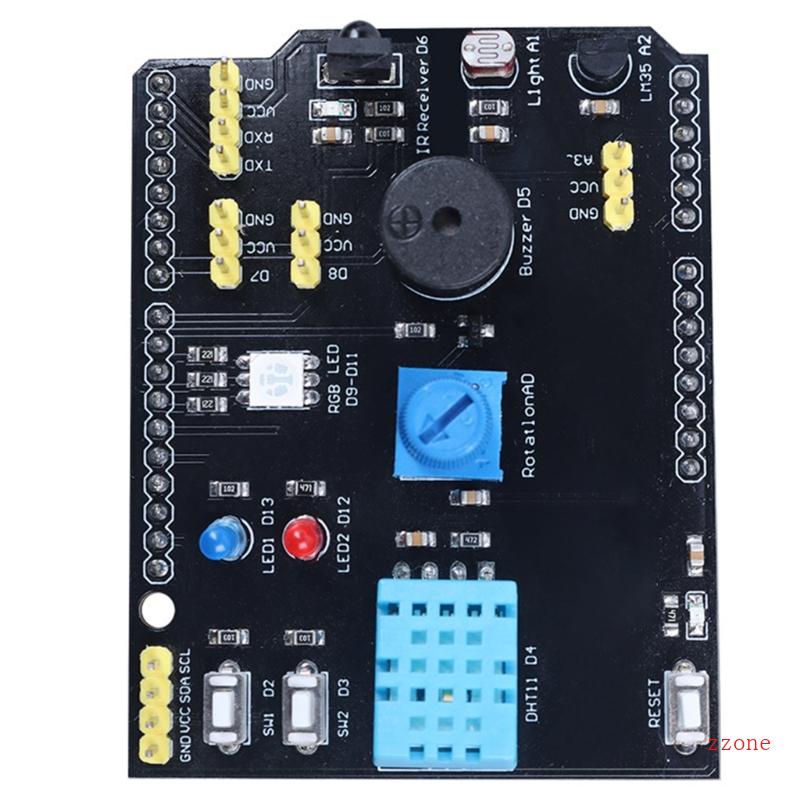 Zzz 9in1 DHT11 Multifungsi Papan Ekspanding Suhu Kelembaban LM35 Untuk R3 RGB