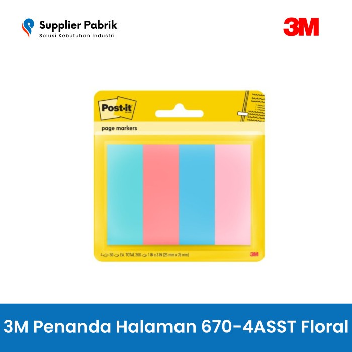 

Post-It 3M Penanda Halaman 670-4ASST Floral Fantasy Page Marker