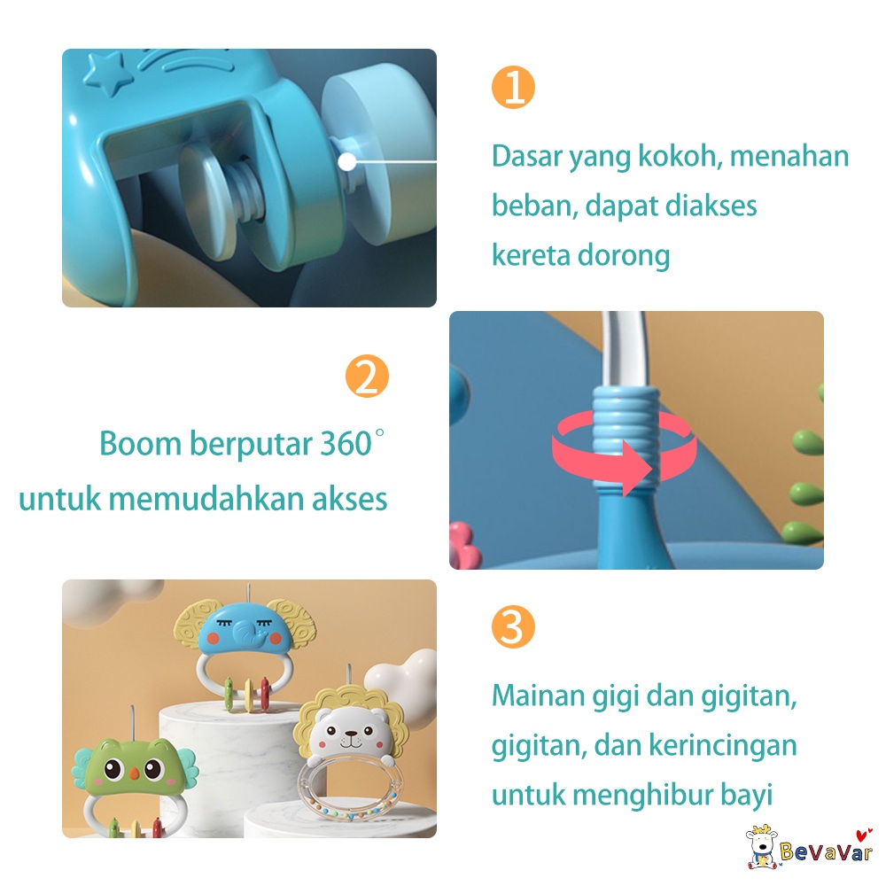 BEVAVAR Mainan Bayi Gantung/Crib Bell Toys/Mainan Tidur Bayi/ Mainan Kerincingan Bayi Musik