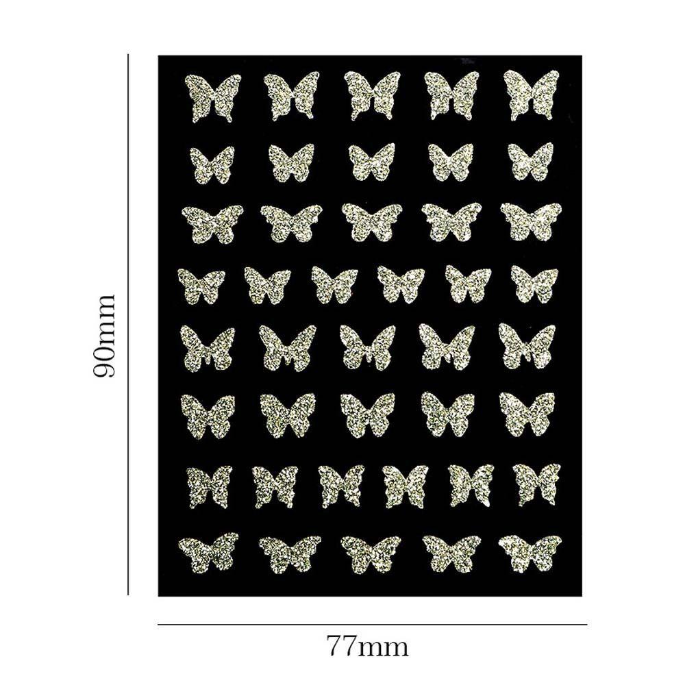 Needway Stiker Kuku Kupu-Kupu Wanita Aurora Twinkle Self Adhesive Dekorasi Kuku