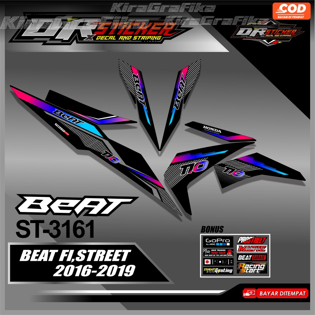 Striping Variasi Motor Beat FI, Street, Esp 2016 2017 2018 2019 list variasi motor beat