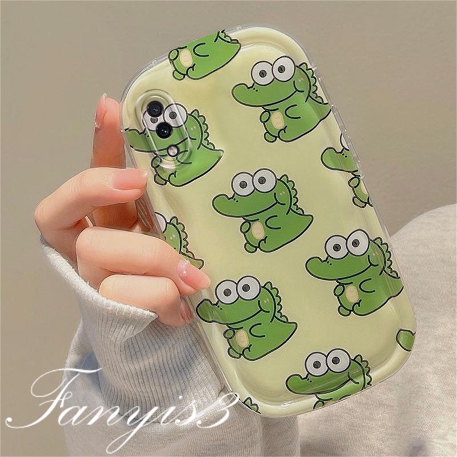 Redmi A1 Plus 10C 10A 10 9 9A 9C 9T Note 11 Pro+ 11s 11 10s 10 9s 9 Pro Poco X3Pro X3NFC Mi 11 Lite Mischievous Crocodile Soap Phone Case TPU Soft Cover Dengan Braket Bunga