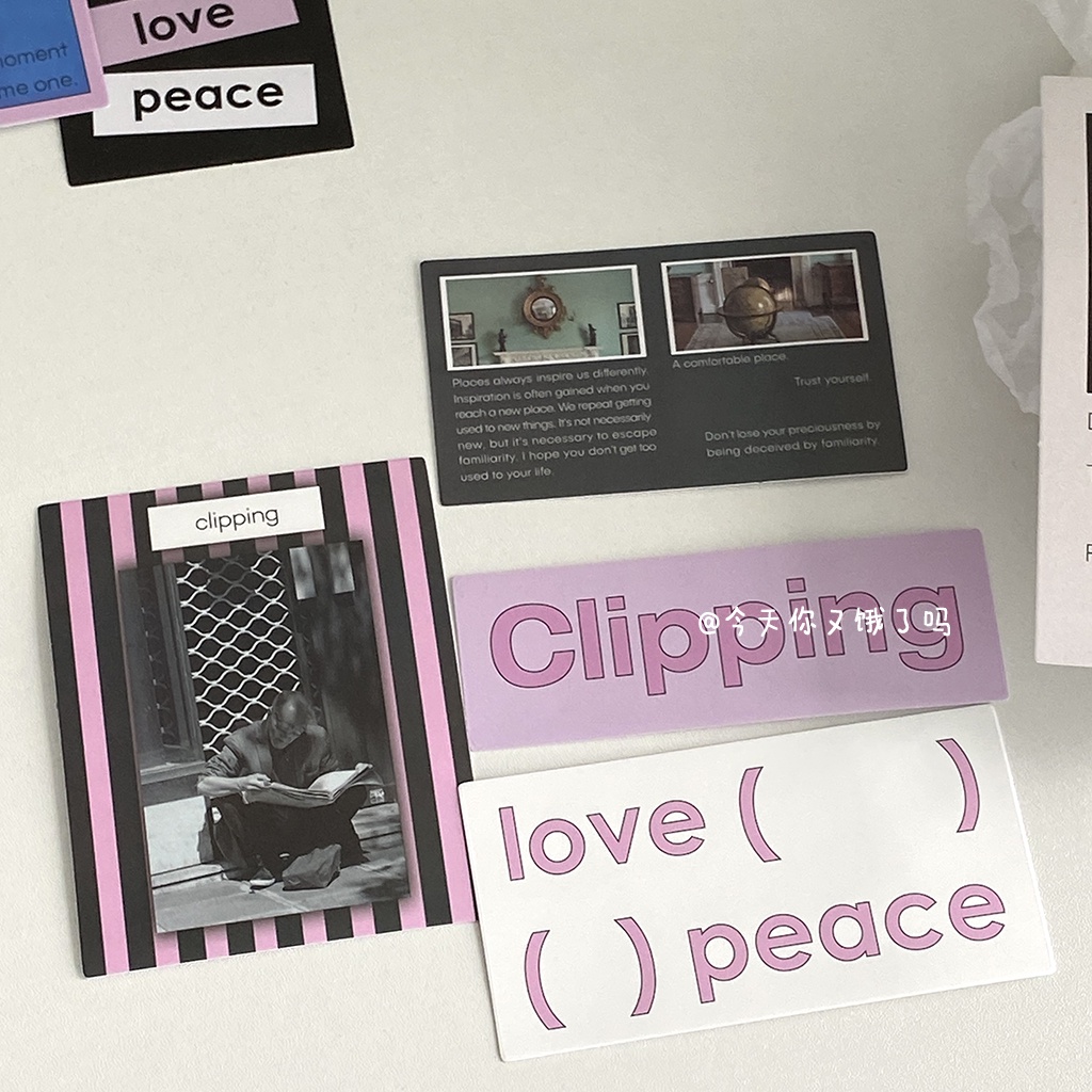 Klipping Pink Daily Handbook Sticker Pack ins Style Set Stiker Komputer