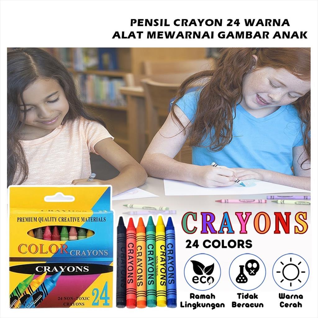 

PENSIL CRAYON ISI 24 WARNA ALAT MENGGAMBAR DAN MEWARNAI PENSIL KRAYON HADIAH KADO ULANG TAHUN