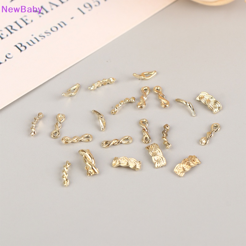 Newbaby 10 /20Pcs Rantai Logam Emas Perak Jepang Korea Nail Art Dekorasi DIY Alat Kuku ID