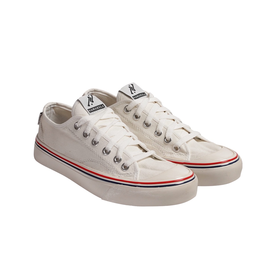 NAMAKULA - Sepatu Canvas Basic Broken White Low - Sneakers Putih Pria
