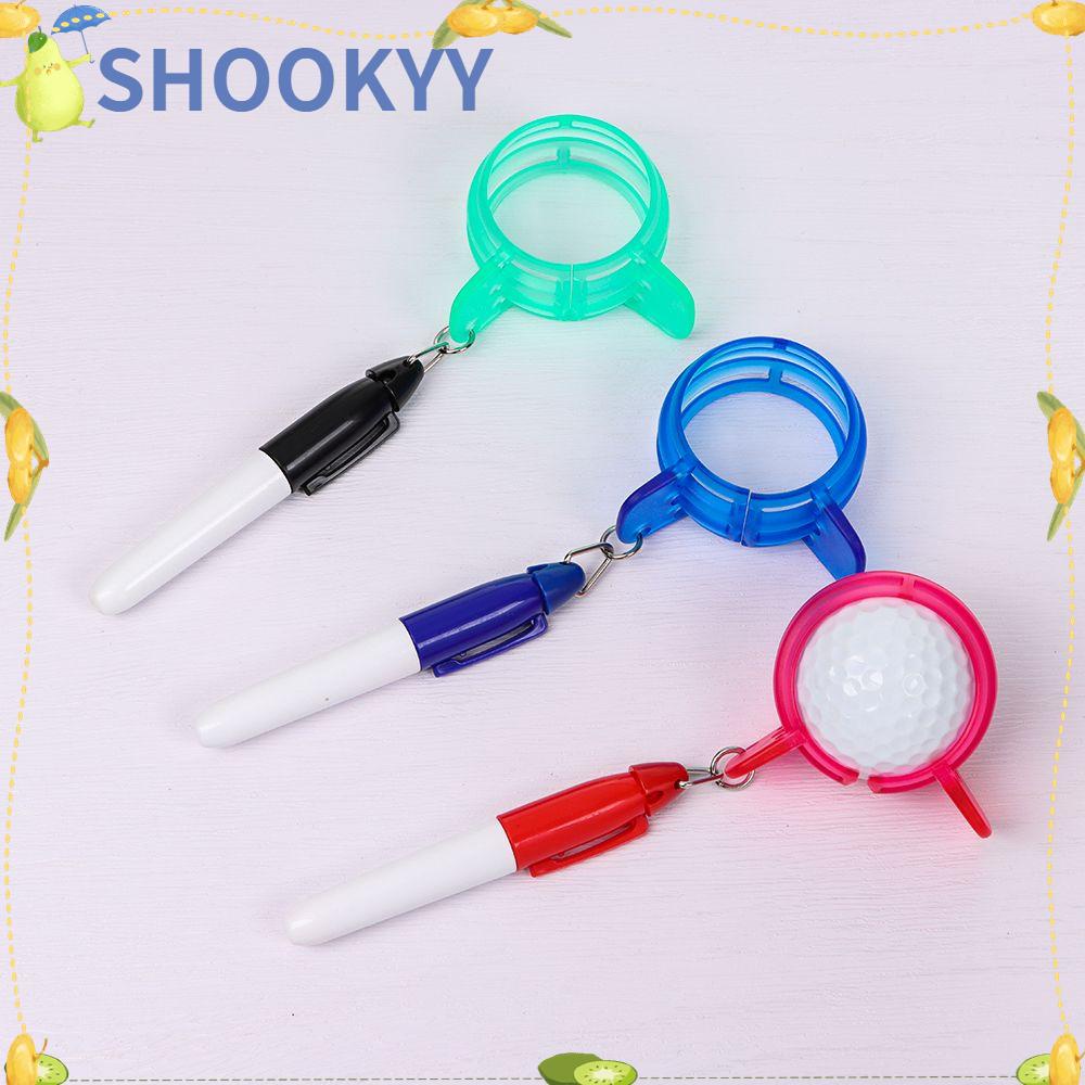 Chookyy 1set Jemuran Bola Golf Lingkaran Sport Template Alignment Dengan Garis Penanda Plastik Pulpen