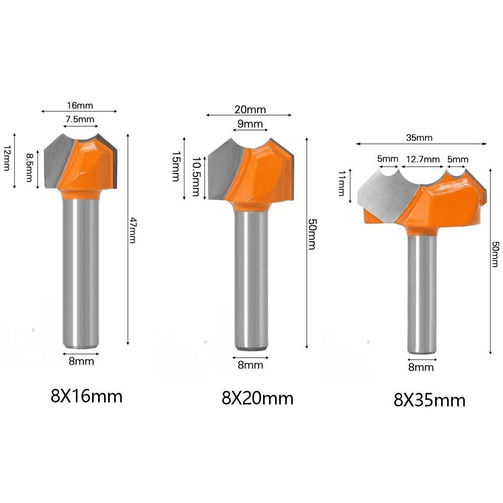 Top Milling Cutter, Carbide Router Bit, Pemangkasan Gagang 8mm Efisiensi Tinggi|Untuk Alat Pertukangan