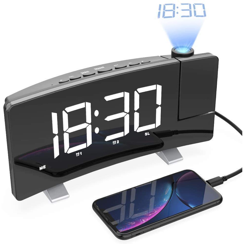 AKN88 - ROCKWARE RW-EN8831 Jam Meja Proyektor FM Dual Alarm Projection Clock