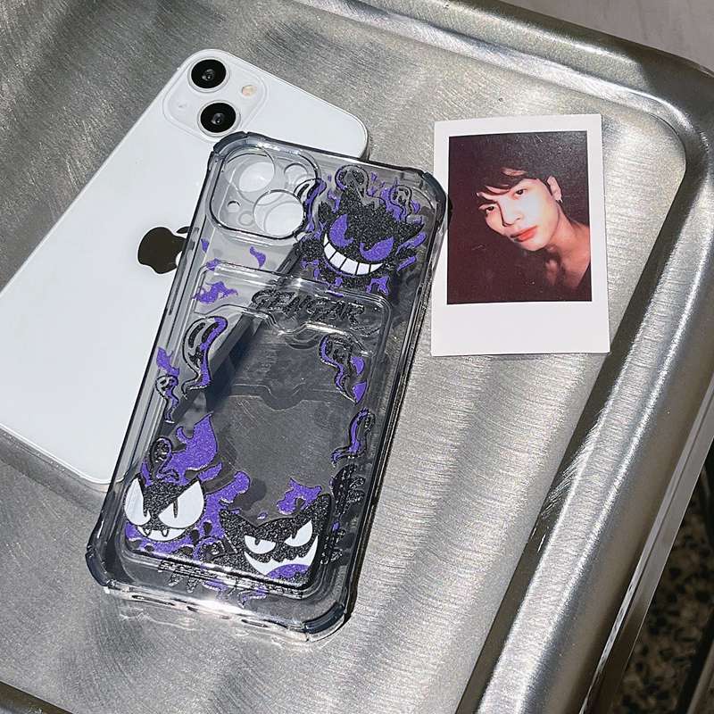 Card Case Gengar &amp; Pikachu Soft Case HP iP iPhone 14 13 12 11 Pro X XS XR Max 7 8 + Plus FTD Casing Apple