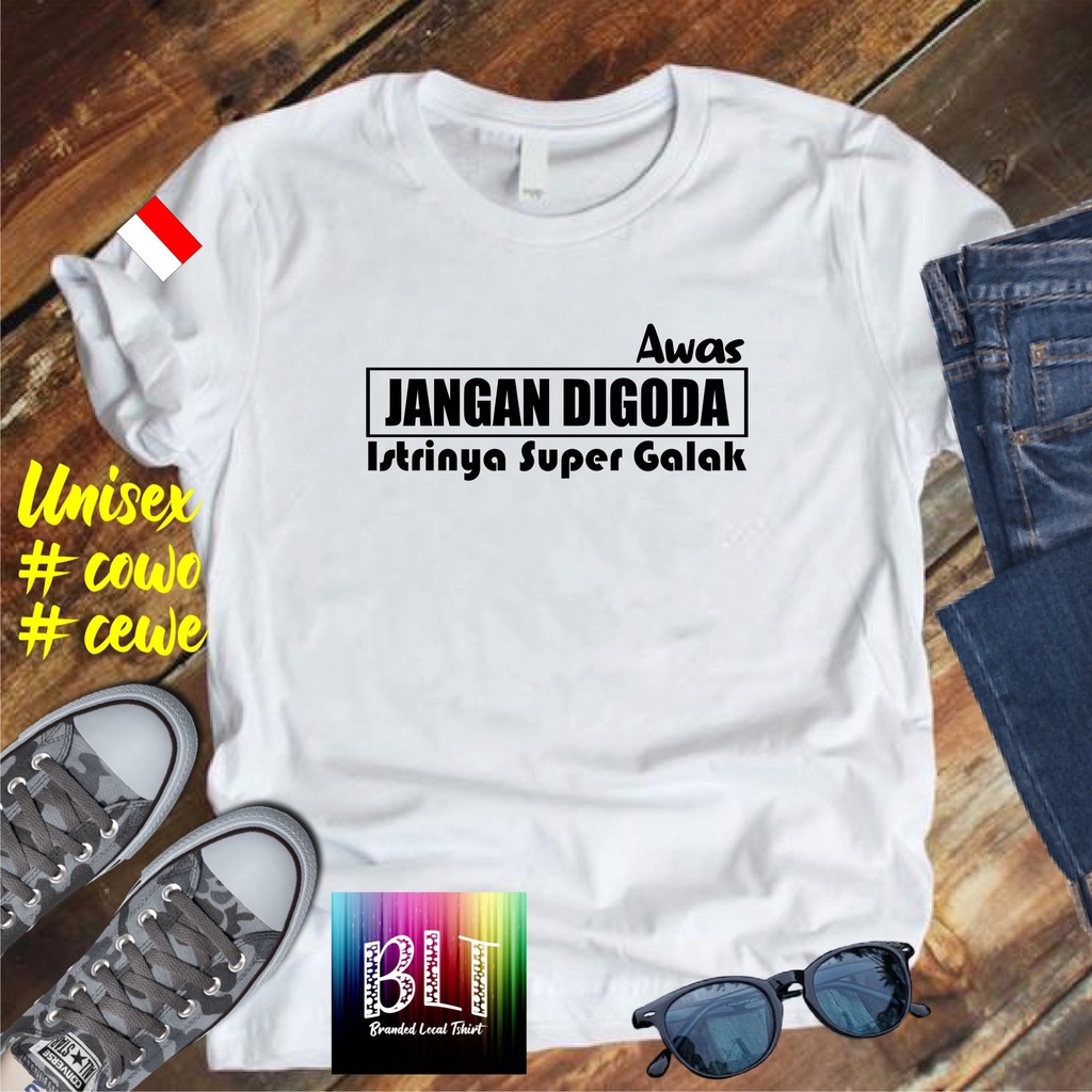 Gratis Ongkir COD/Kaos Awas Jangan Digoda Istri nya galak /  kaos pria kaos murah wanita pria distro