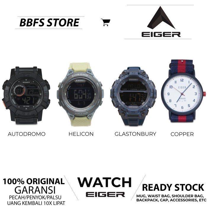 EIGER Original glastonbury watch jam tangan digital pria adventure