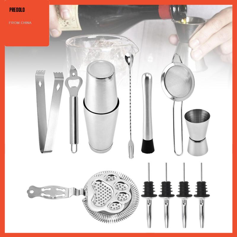 [Predolo] Cocktail Shaker Kits Cocktail Making Set Untuk Minuman Travelling Bar Aksesoris