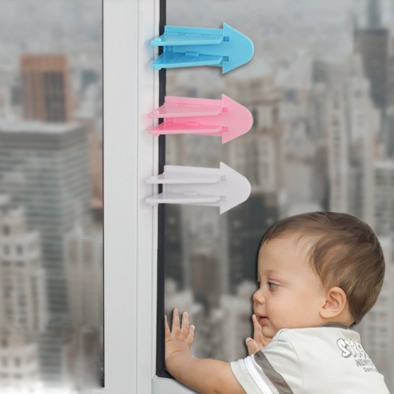 Kunci Jendela Anak Baby Fall-proof Building Door Window Safety Lock/Stopper Gerakan Tangan Anti Jepit/Gesper Pintu Geser Lemari Memperbaiki Artefak/Perlengkapan Keselamatan Anak