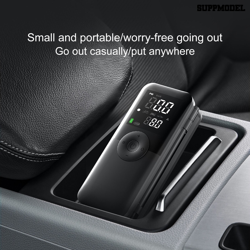 [SM]Tire Inflator Digital Display Lampu LED Banyak Digunakan Otomatis Shut-off Waktu Siaga Lama Tiup Cepat Portabel Akurat Layar LCD Pompa Angin Perlengkapan Mobil