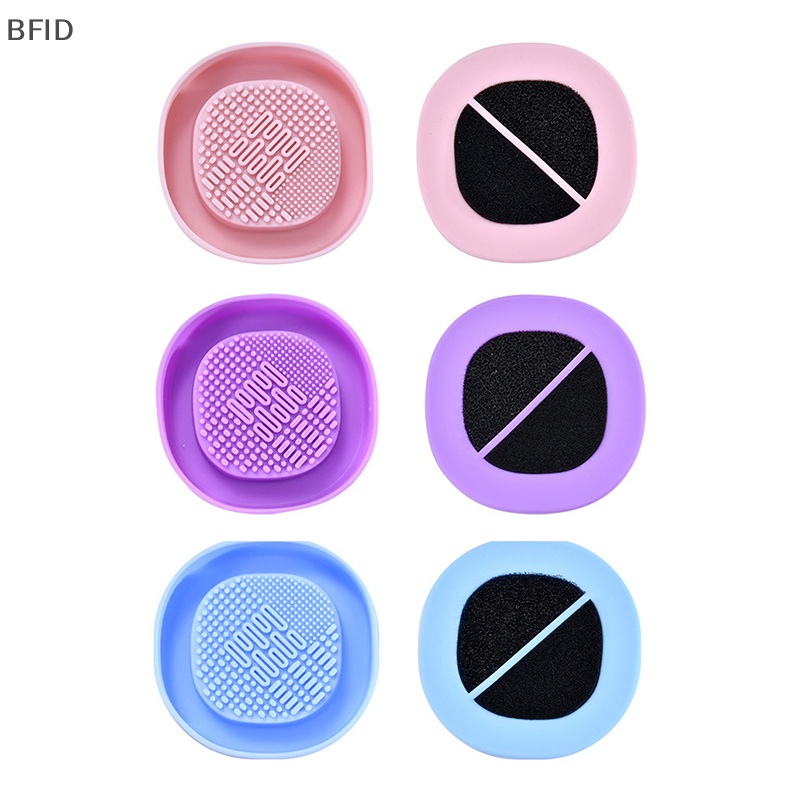 [BFID] Silicone Eyeshadow Sponge Cleaner Makeup Brush Penghilang Warna Dry Clean Mat Box [ID]