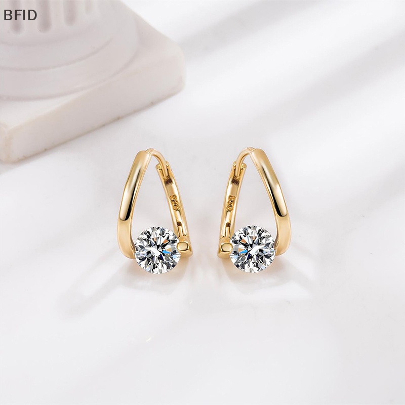 [BFID] 1pasang Anting Zirkonia Sederhana Untuk Wanita Perempuan Gaya Korea Halus Chic Perhiasan Earings Fashion Cahaya Mengkilap Telinga Stud [ID]