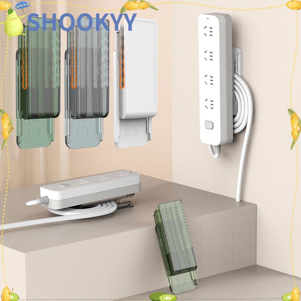 Chookyy Socket Holder Self-adhesive Tempel Dinding Tanpa Meninju Kabel Socket Organizer