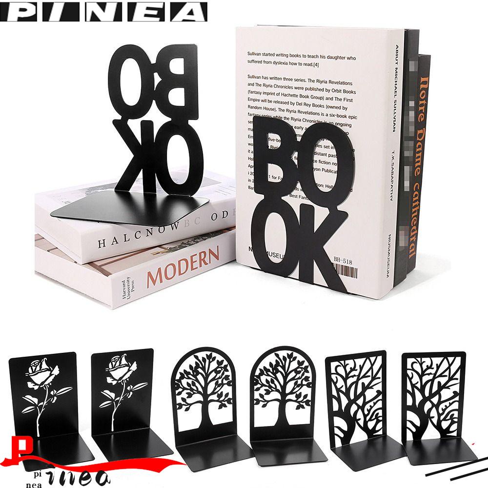 Nanas 2 Pcs/Set Bookends Siswa Rumah Hias Meja Organizer Berongga Keluar Besi Seni Kreatif Alat Tulis Buku Penyangga Rak