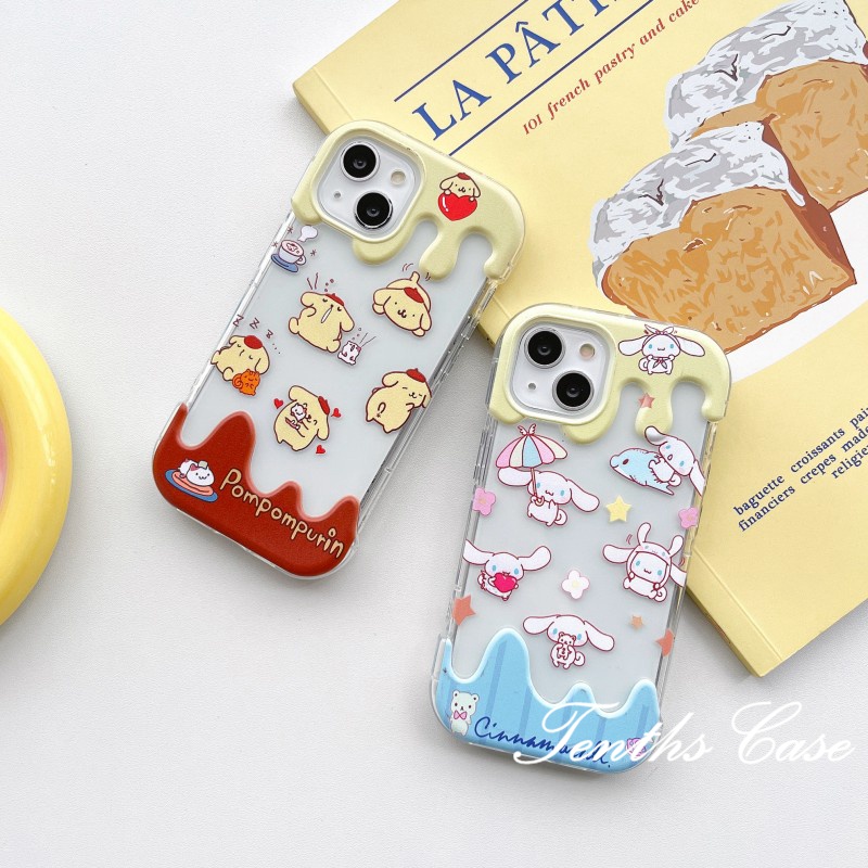 Kompatibel Untuk Iphone14 13 12 11 Pro Max X XR Xs Max8 7 6 6s Plus Se2020 Casing Ponsel Es Krim Kartun Lucu Puppy Bening Soft Cover