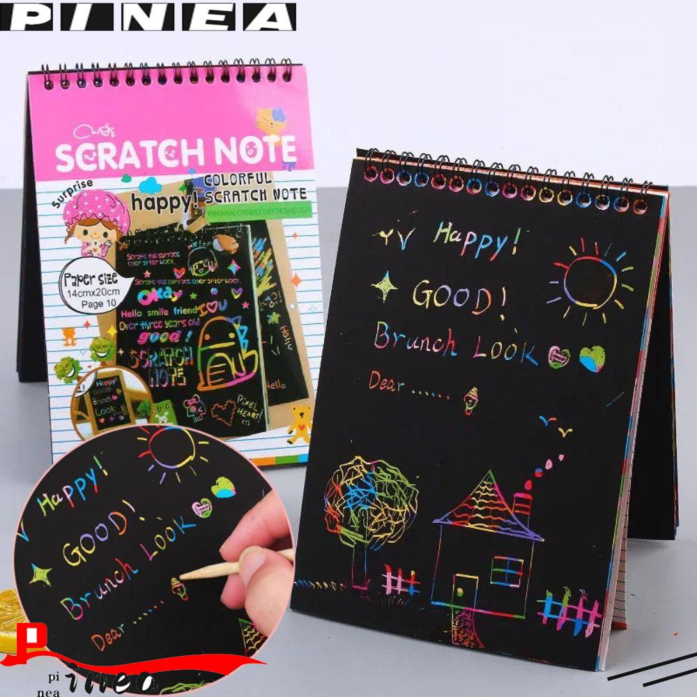 Pineapple Scratch Notebook Coating Drawing Educational Drawing Art Toys Buku Gambar Ajaib Kardus Hitam