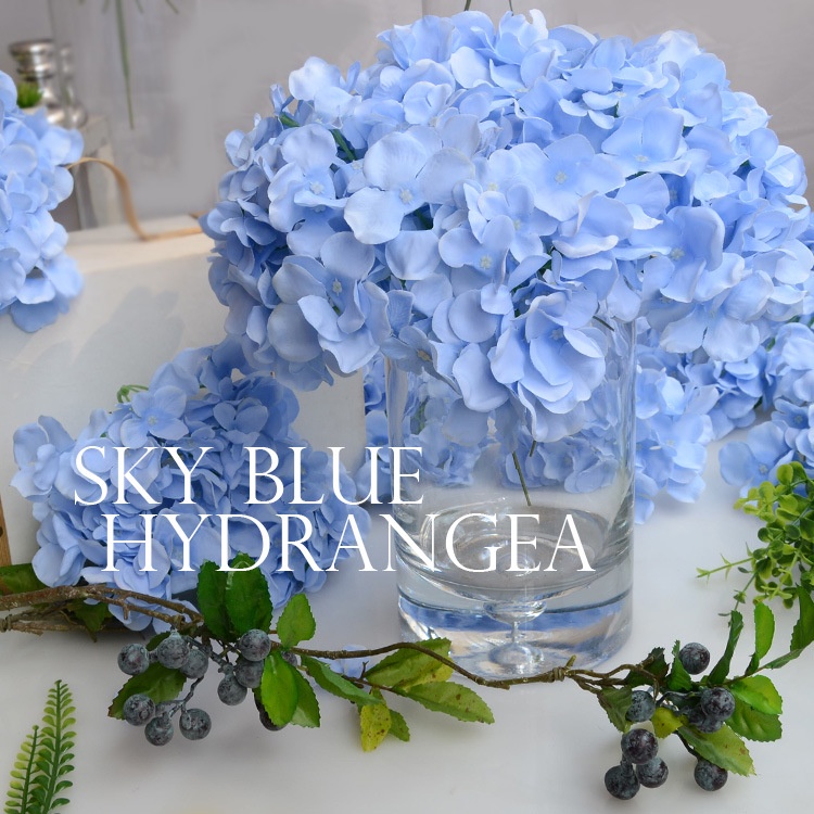 ღ Buatan Hydrangea Bunga Sutra Bunga Plastik Dekorasi Pesta Ulang Tahun Pernikahan Diy Garland Dinding Bunga Fotografi Latar Belakang Dekorasi Bunga Palsu