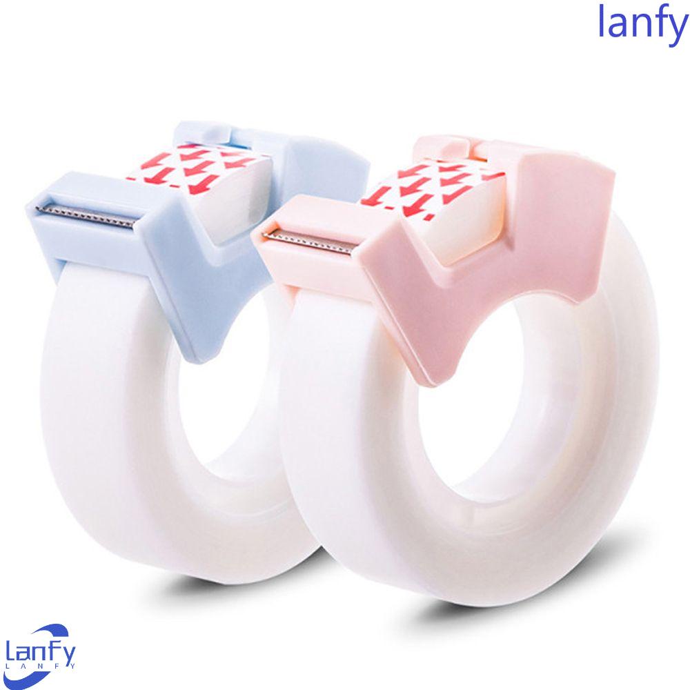 Lanfy Tape Perekat Belajar Office Correction Tape Kertas Tak Terlihat Lengket Bening Tape Dispenser