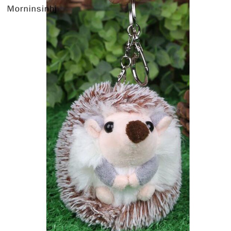 Mornin Lucu Mewah Pompon Landak Hewan Gantungan Kunci Tas 10 cm Ponsel Liontin Keyring id