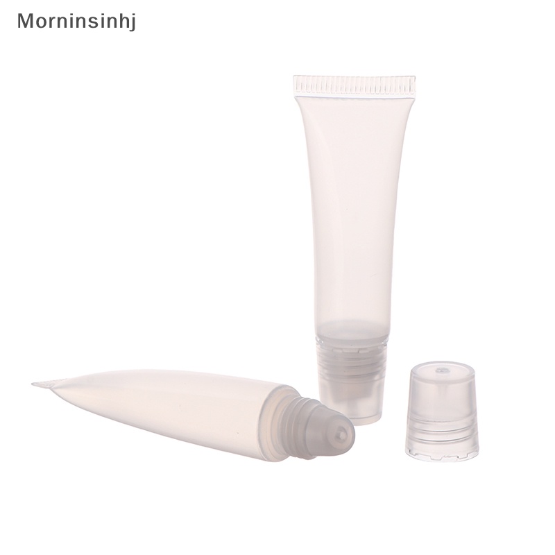 Mornin 10Pcs 5ml Tabung Bibir Kosong Lip Balm Soft Tube Pencet Bening Lip Gloss Botol id