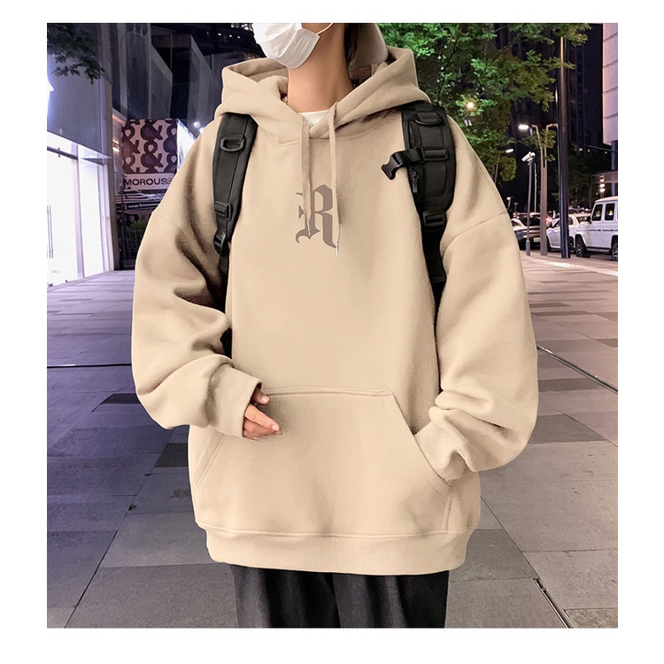 Bisa COD Hoodie RH Gaya Amerika Plus Beludru Berat Pullover Hoodie Pria Musim Gugur Musim Dingin Pasangan Hip Hop Kaus Unisex Trendy