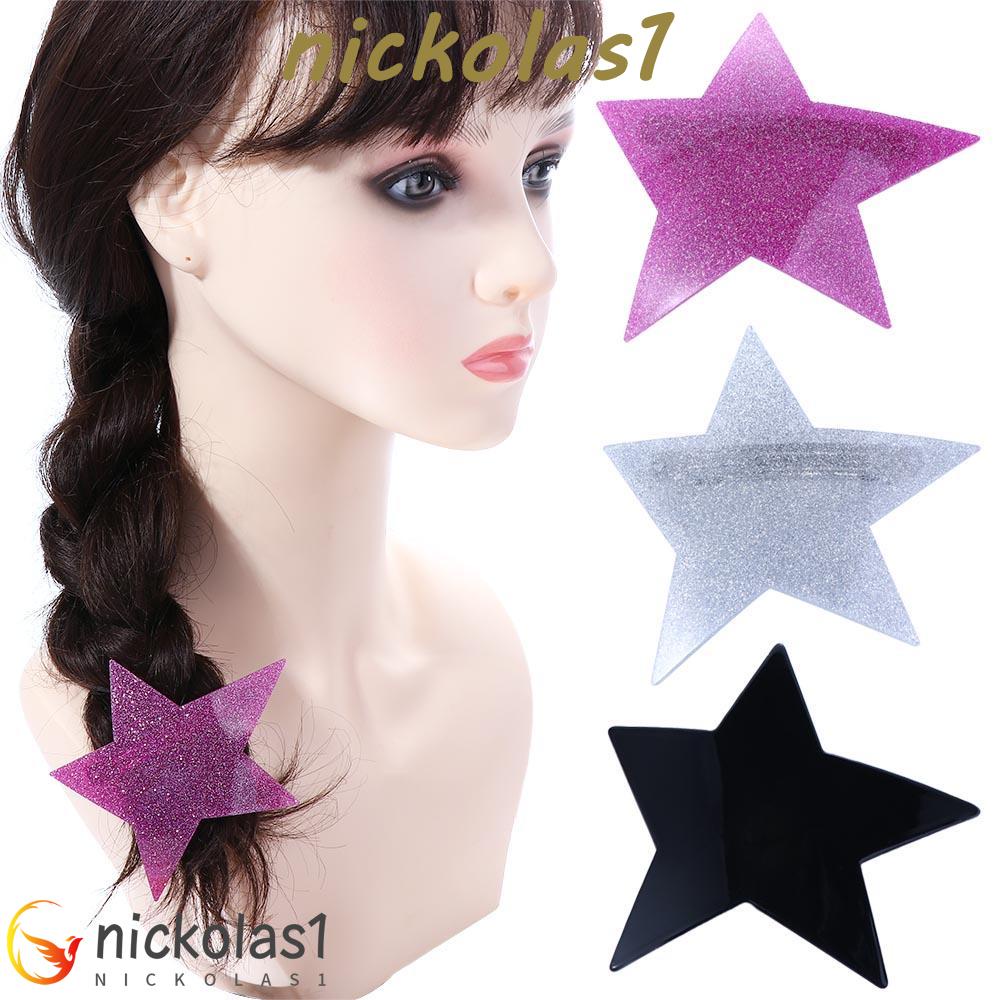 NICKOLAS1 Bintang Klip Rambut Kepribadian Temperamen Glitter Y2K Musim Semi Klip Sisi Klip Gaya Korea Rambut Memakai