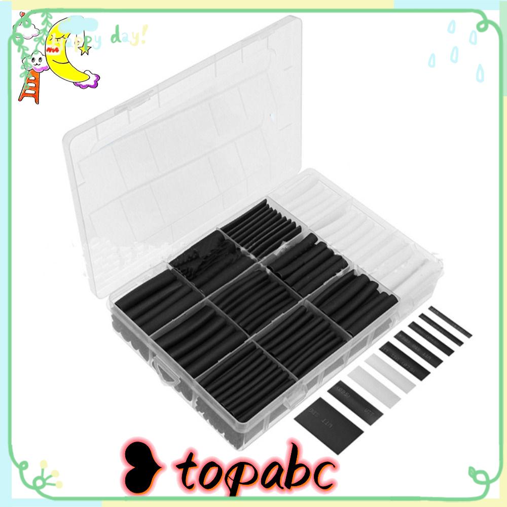 TOP 300pcs Heat Shrink Tubing Dengan Wadah Penyimpanan Water-proof Wire Insulation Shrinkage Tube Rasio 3:1