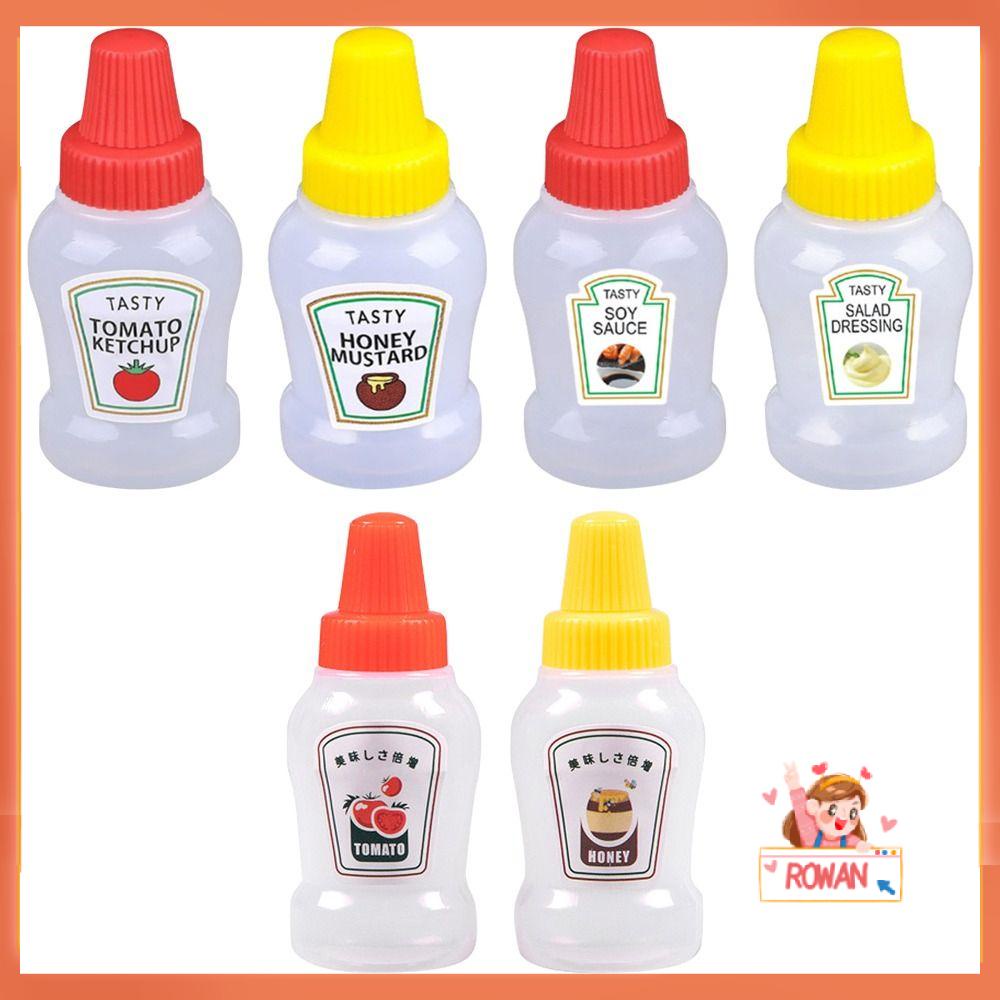 R-FLOWER Botol Saus Mini Kotak Bento Lucu Botol Salad Aksesoris Dapur Wadah Saus