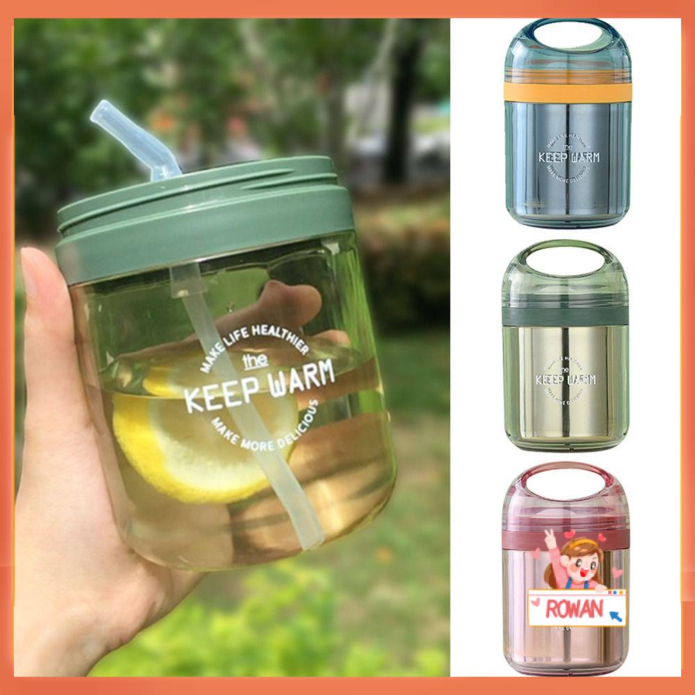 R-FLOWER Lunch Box Anti Bocor Untuk Pelajar Pekerja Kantor Dengan Sendok Makanan Thermal Jar