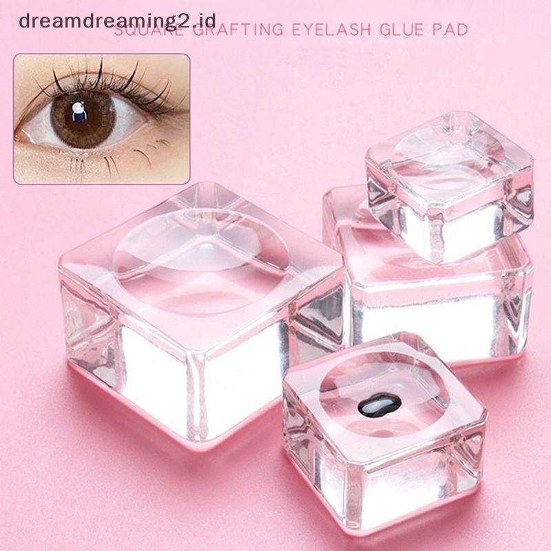 (drea) 1pc Grafg Eye Lash Crystal Glass Holder Lem Bulu Mata Palet Perekat //