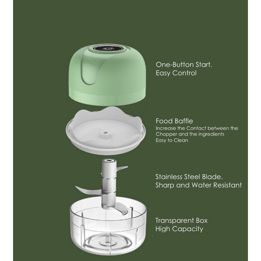 USB MINI CHOPPER / PORTABLE BLENDER MINI PENGGILING BUMBU DAGING BAWANG  mini processor