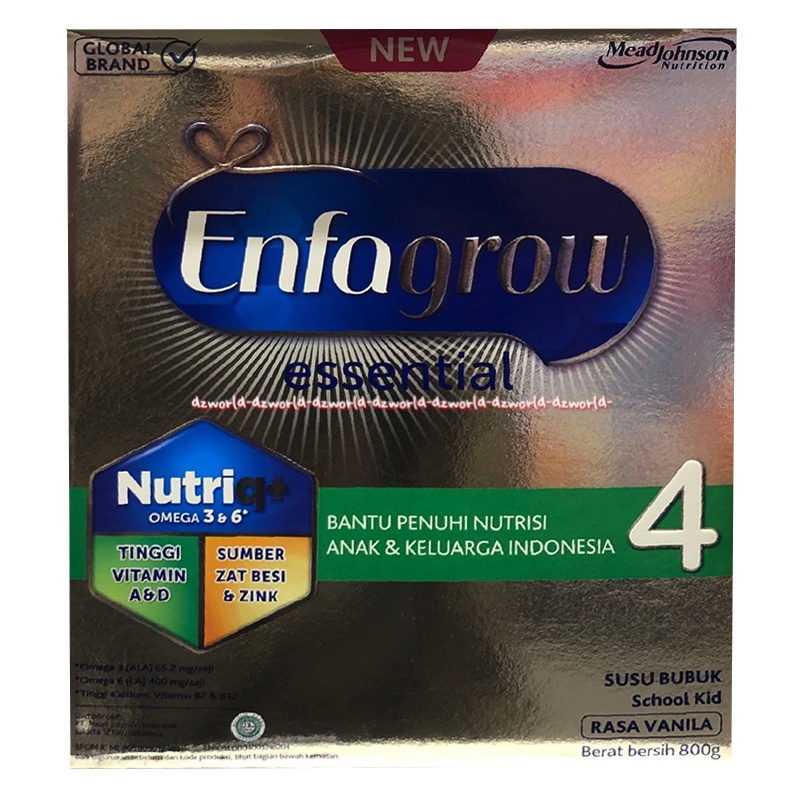 Enfagrow Essential 4 Vanilla Nutriq+ Omega 800gr Susu Bubuk Anak Usia 4-6tahun Enfa grow Box Dus silver Enfagrow 4 Rasa Vanila