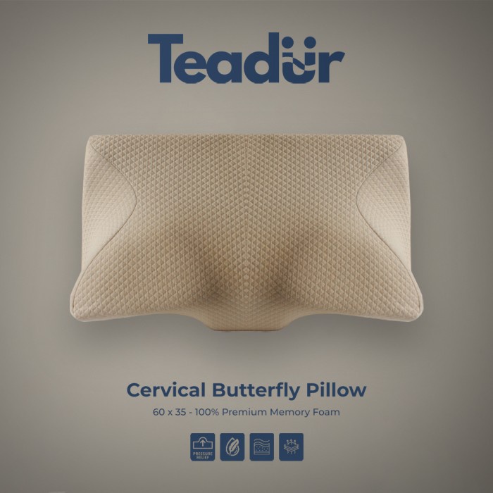 TEADUR Premium Cervical Memory Foam Pillow | Bantal Sakit Leher Bahu