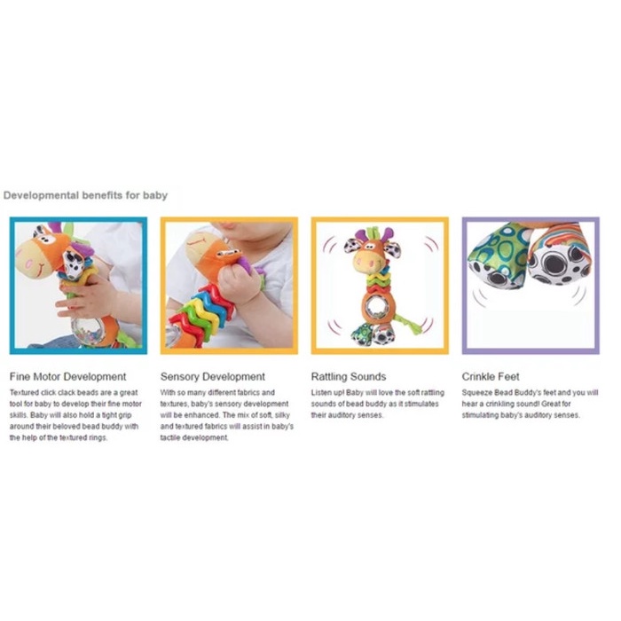 Playgro My First Bead Buddy Giraffe for Baby - Mainan Gigitan Bayi