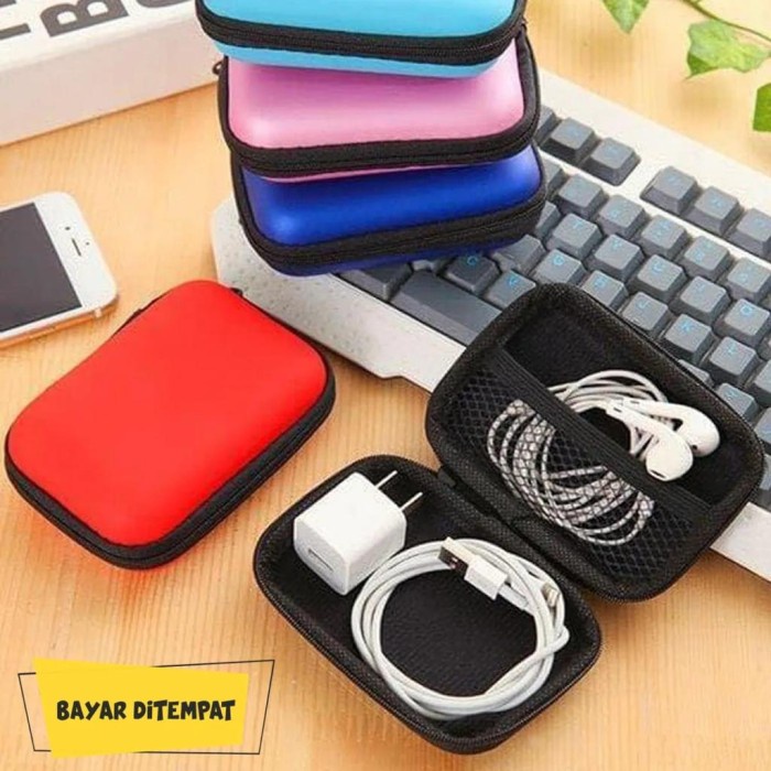 DOMPET POUCH Multifungsi Tempat Penyimpanan Earphone/Kabel Data/Charger Travel Pouch Case Storage Organizer Portable