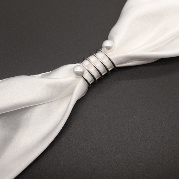 Promo New Style Ring Hijab Mutiara | Bros Cincin Jilbab | Bros jilbab premium - Silver