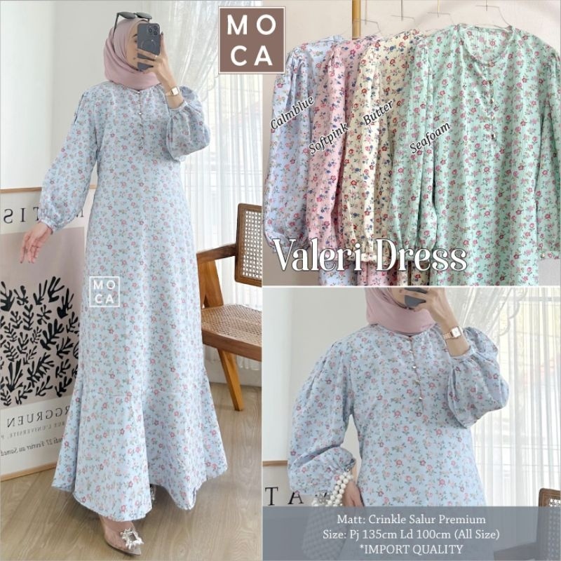 VALERI DRESS ORI MOCA | Ld100 Crinkle Salur Premium
