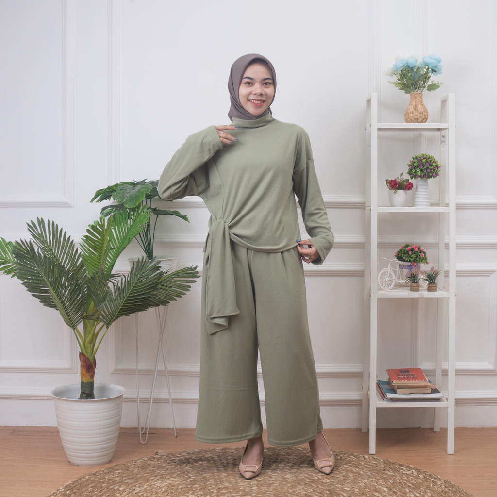 ZASKIYA- SET ELIKA KNIT RIB PREMIUM WANITA MUSLIM