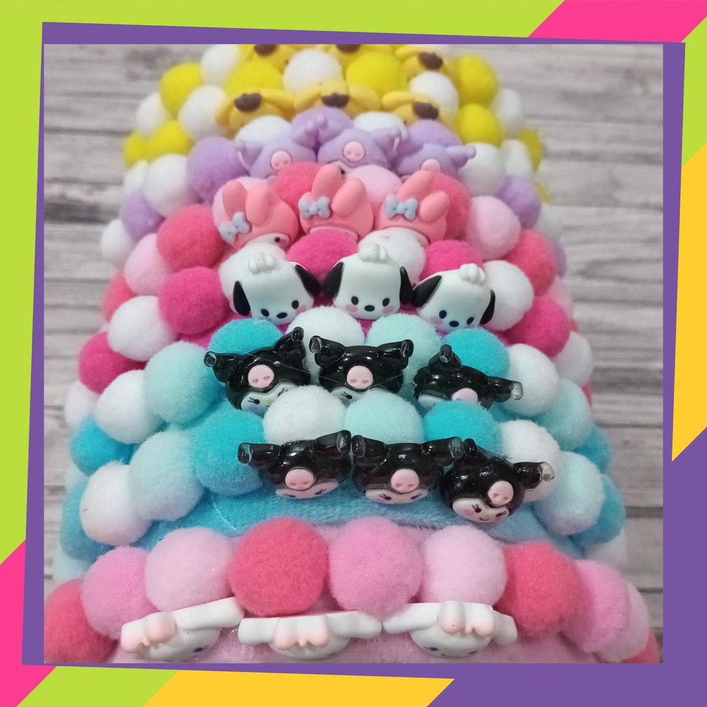 5073 / Bando pompom lucu karakter sanrio / bandana pompom cantik model korea