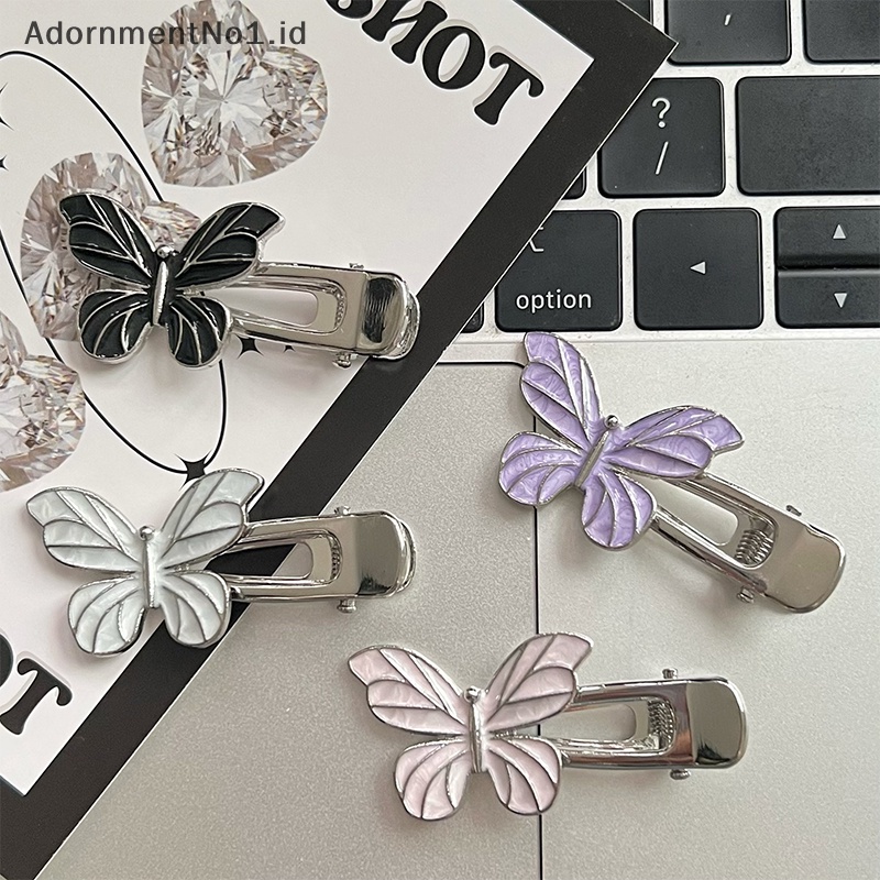 [AdornmentNo1] Fashion Y2K Metal kupu jepit rambut manis keren Hair Clip Duckbill Clip aksesoris rambut