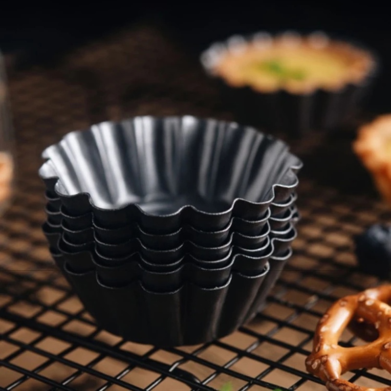 Mini Flower Shape Carbon Steel Egg Tart Mold/ Reusable Cake Pudding Pastry Mould Kitchen Baking Utensils