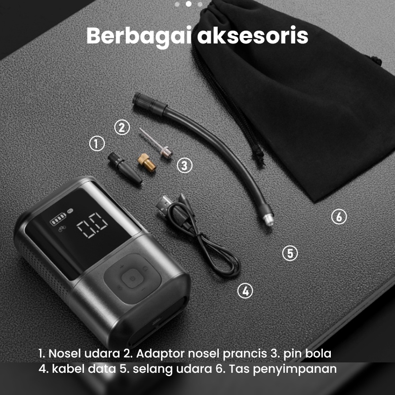 Xiaomi mijia Lydsto Pompa Inflator Ban Mobil 1S Teknologi Pengisian Cepat