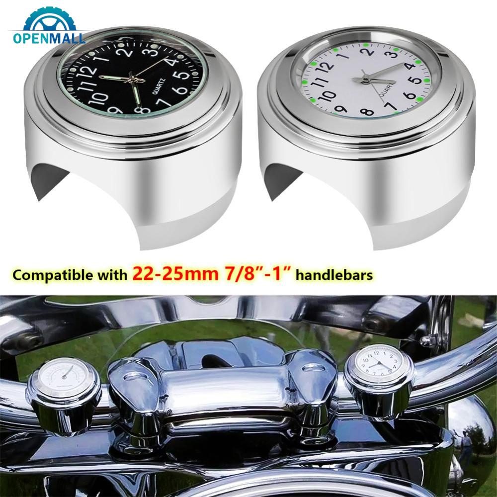 Openmall Stang Motor Jam Termometer Luminous Dial Clock 22-25mm Dudukan Stang Motor Aksesoris Motor J3L3