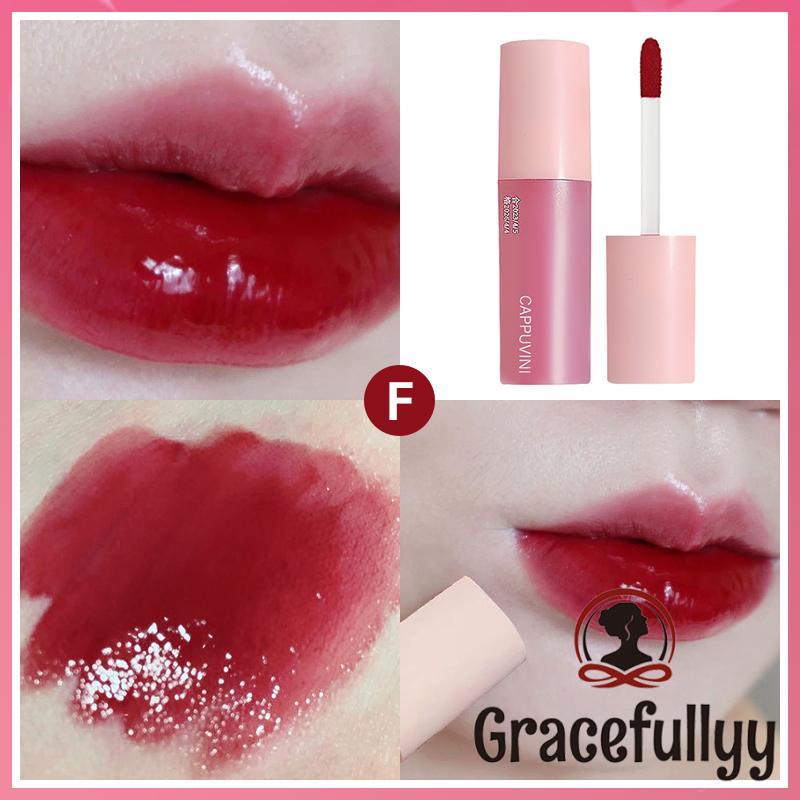 [Ready stock&amp;COD]Glasir Bibir Hati Merah Muda Pelembab Bibir Madu Teh Susu Wanita Warna Cermin Cermin Wajah Lipstik-GY