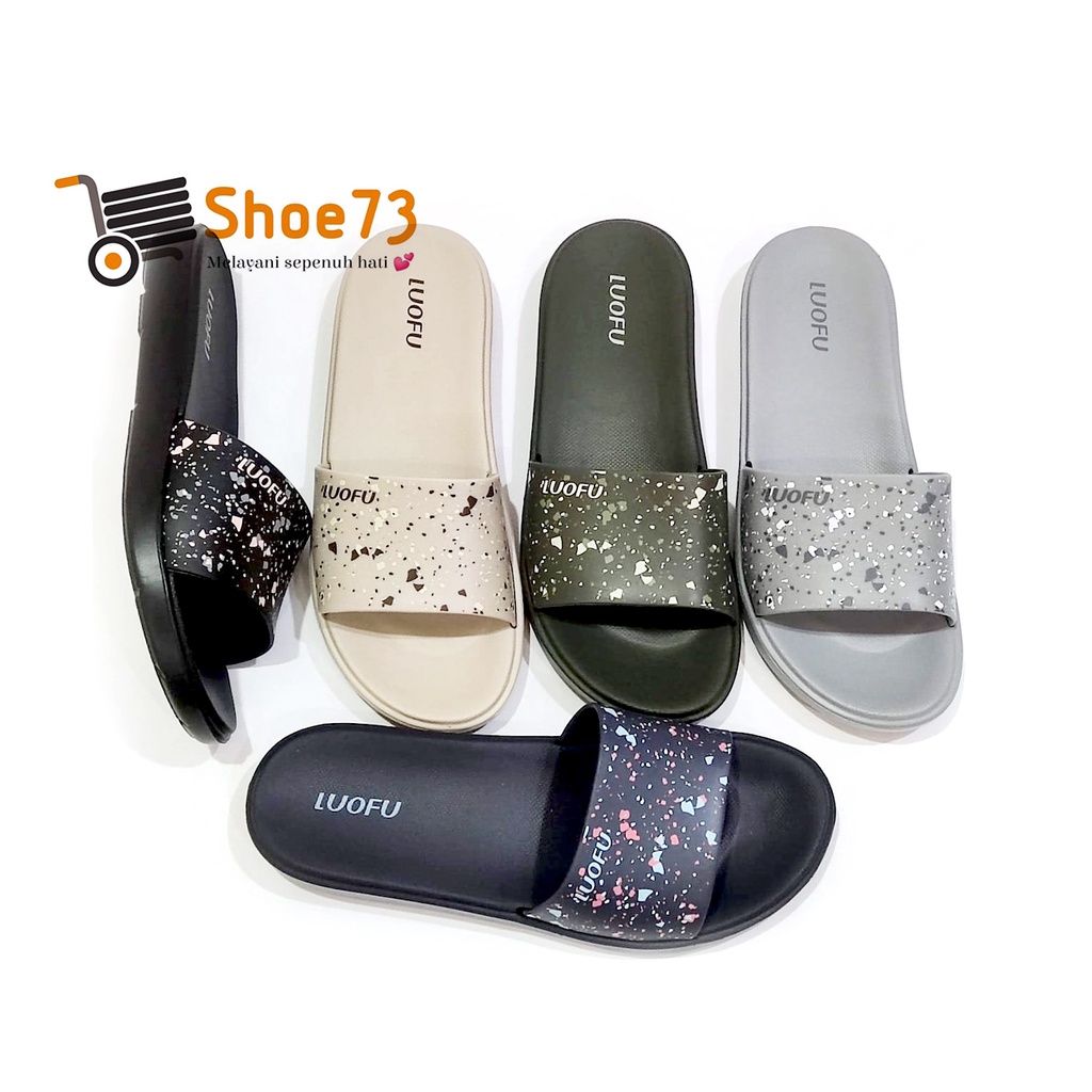 LUOFU E 7172 MKS-E149 SIZE 36-40 l Sandal Selop Motif jelly wanita l Sendal kokop cewek impor